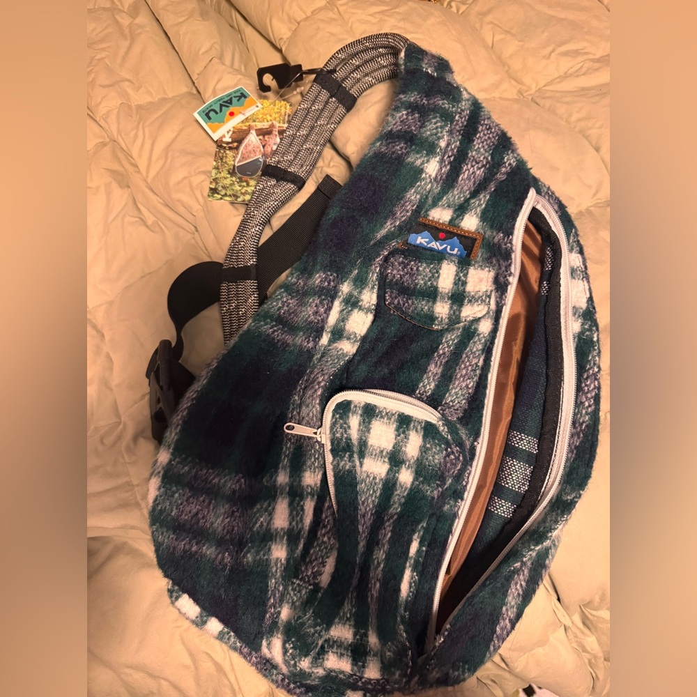 KAVU Plaid Rope Bag NWT